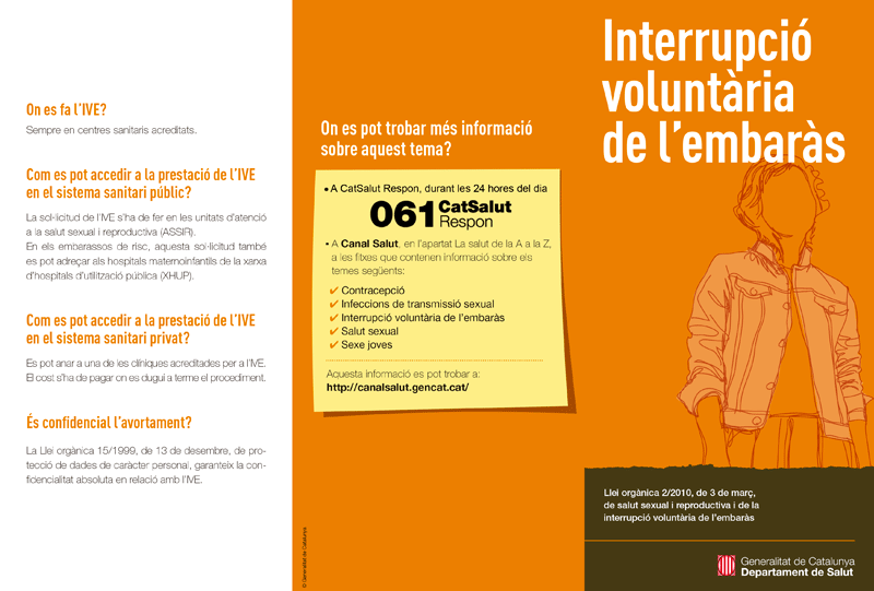 Tríptic informatiu sobre la Interrupció Voluntària de l’Embaràs