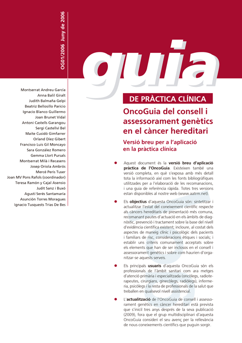 og0601ca-1 OncoGuia del consell i assessorament genètics en el càncer hereditari