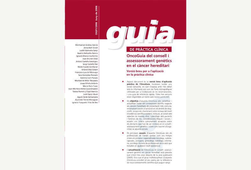 OncoGuia del consell i assessorament genètics en el càncer hereditari
