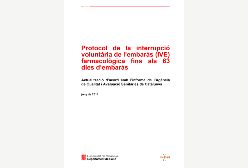 Protocol de la interrupció voluntària de l’embaràs (IVE) farmacològica fins als 63 dies d’embaràs