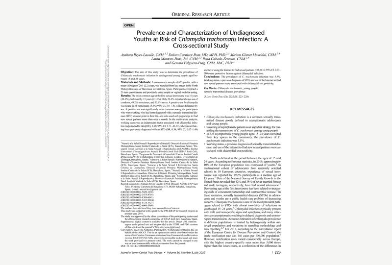 Prevalence and Characterization of Undiagnosed Youths at Risk of Chlamydia trachomatis Infection: A Cross-sectional Study